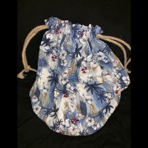 Hawaiian Print Drawstring Rope Cloth Bag